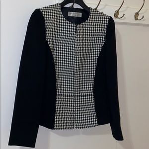 Tahari Black and plaid blazer.